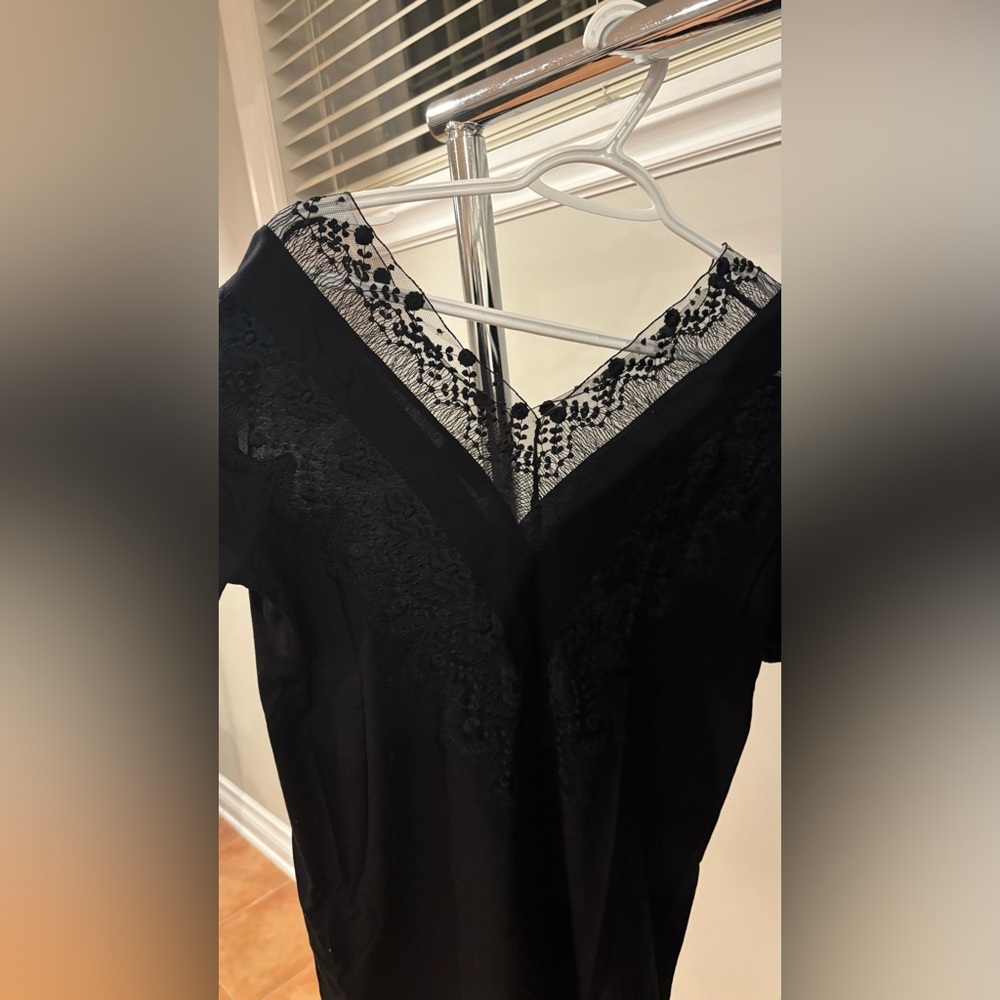 Sandro Black Textured Lace Top